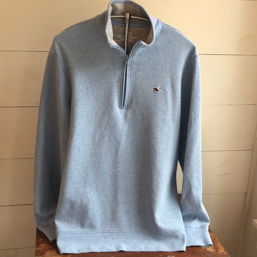 Vineyard Vines 1/4 Zip Light Blue Polo Size XS